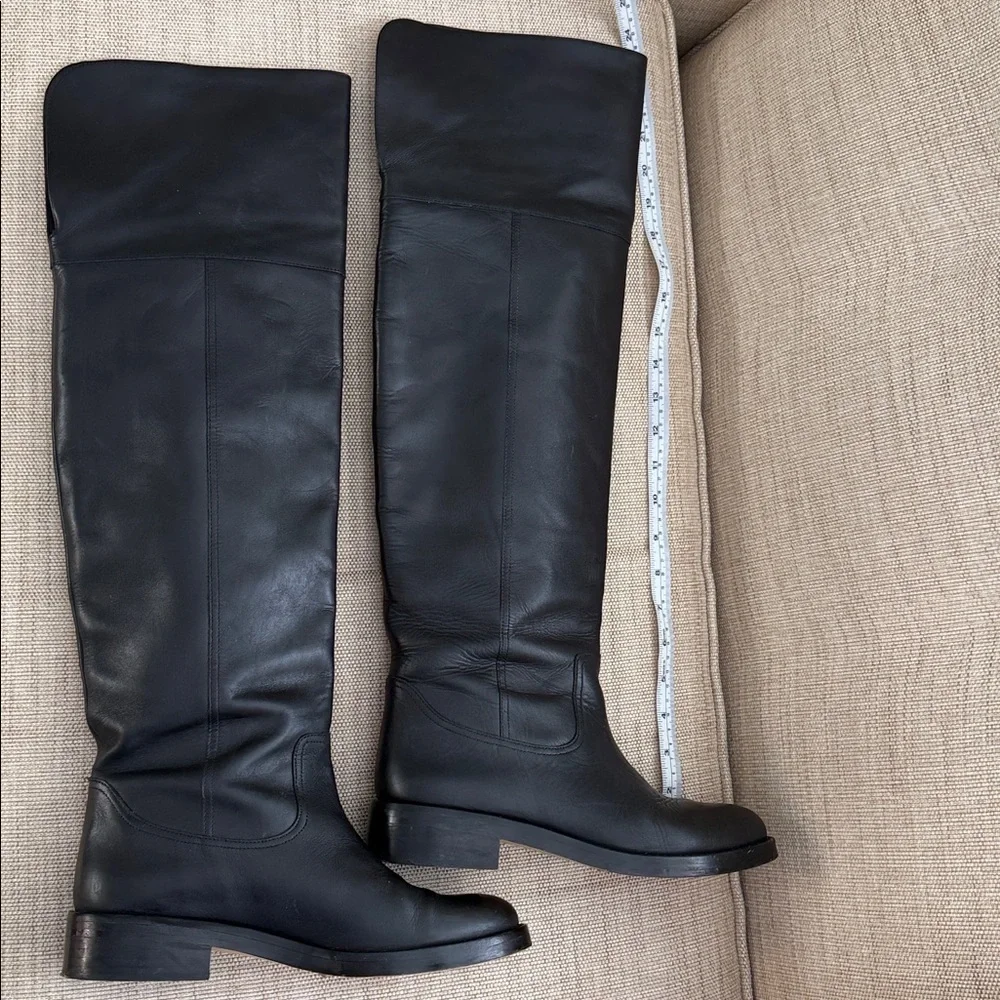 J. Crew Leather Over the Knee Boots Pull On Fold Over Riding Equestrian #BA769 8